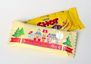 Lembrança de Natal e Ano Novo - Chocolate Shot com embalagem personalizada