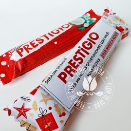 Lembrança de Natal e Ano Novo - Chocolate Prestigio com embalagem personalizada