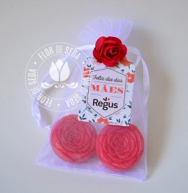 Brindes e lembranças para o dia das Mães -Sache 2 Mini Sabonetes Florzinha e tag personalizada