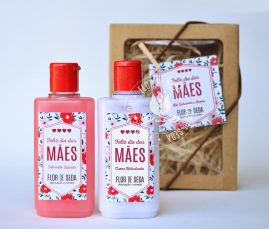 Brindes e lembranças para o dia das Mães - Kit Beleza (Sabonete Líquido e Creme Hidratante) personalizados