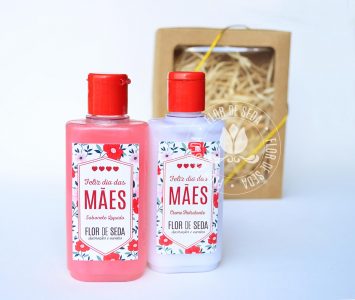 Brindes e lembranças para o dia das Mães - Kit Beleza (Sabonete Líquido e Creme Hidratante) personalizados