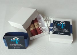 Lembrança Dia dos Pais Caixa com 2 charutos de chocolate pequenos e mensagem personalizada