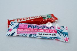Chocolate Prestigio com embalagem personalizada Dia Internacional da Mulher