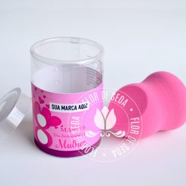 Lembrança dia Internacional da Mulher-Embalagem personalizada com 1 esponja de maquiagem 