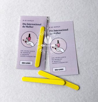 Dia da Mulher - Cartão personalizado com mini lixa de unha