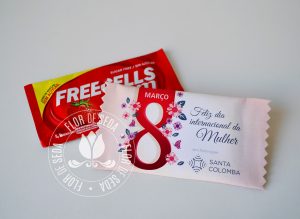 Lembrança dia Internacional da Mulher-Goma de mascar Freegells Personalizada