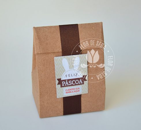 Lembranças para Páscoa-Mini embalagem Kraft de presente com bombom, chocolates e balas com tag personalizada
