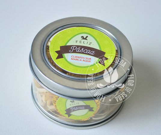 Lembranças para Páscoa-Lata personalizada com 4 chocolates Alpino