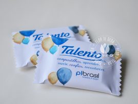 Aniversário empresa - brinde corporativo - Chocolate Talento em embalagem personalizada