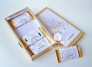 Lembrança de Natal e Ano Novo - Caixas especiais com chocolates personalizados