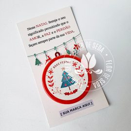 Lembrança de Natal e Ano Novo - Cartões personalizados com confeitos ou MMs