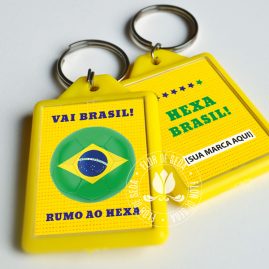 Brasil rumo ao Hexa! Chaveiro personalizado Copa 2022
