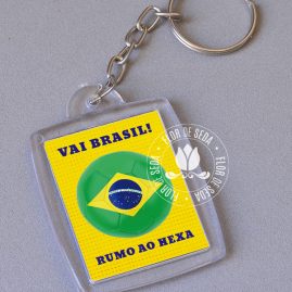 Brasil rumo ao Hexa! Chaveiro personalizado Copa 2022