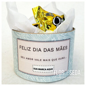 Lata tubo personalizada com bombom dia das mães
