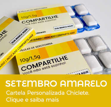 Brinde Setembro Amarelo Cartela Personalizada Chiclete Flics/Cliss