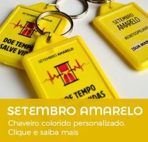 Brinde Setembro Amarelo Chaveiro colorido personalizado