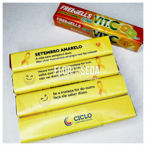 Brinde Setembro Amarelo Droops de bala personalizado