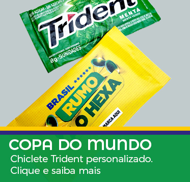 Brinde Copa do Mundo 2026 Rumo ao Hexa, Chiclete Trident personalizado